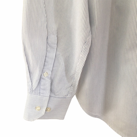 Zara Man White Striped Long Sleeve Shirt Sz. L - Picture 3 of 10